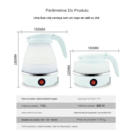 Hervidor Eléctrico de Silicona Plegable Portátil
